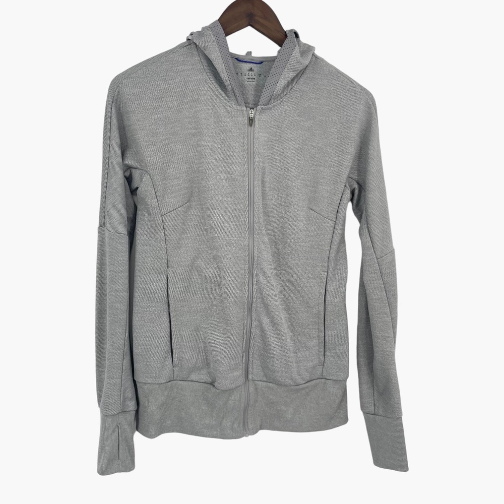 Adidas Gray Climalite Reflective Runner Hoodie Jacket‎